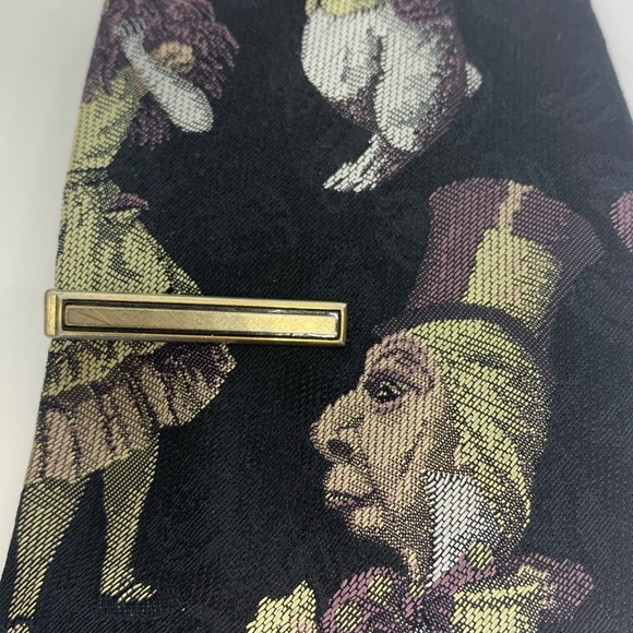 Swank Gold & Black Vintage Tie Clip - Picture 1 of 3